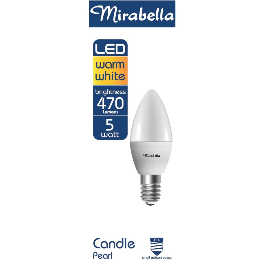 Mirabella E14 5W LED Warm White Candle Bulb