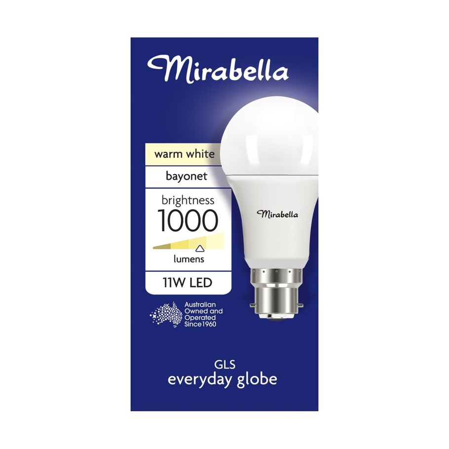 Mirabella Bayonet 11W LED GLS Everyday Globe