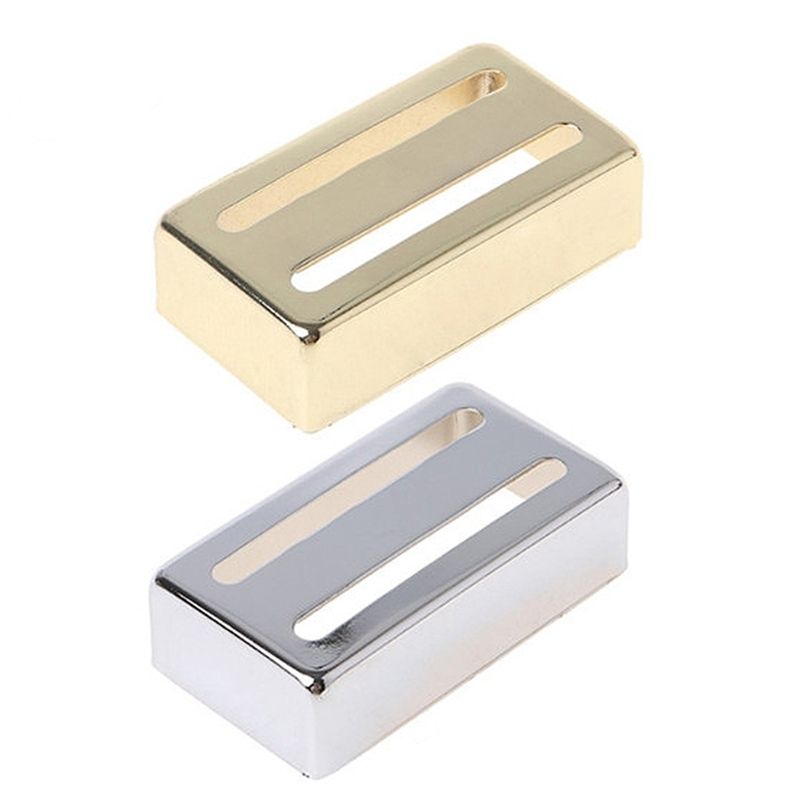 2x Guitar Pickup Cover Accessories 1Pc Durable Guitar Two-Line Humbucker Pickup Cover for Electric Guitars Parts,Gold & Silver