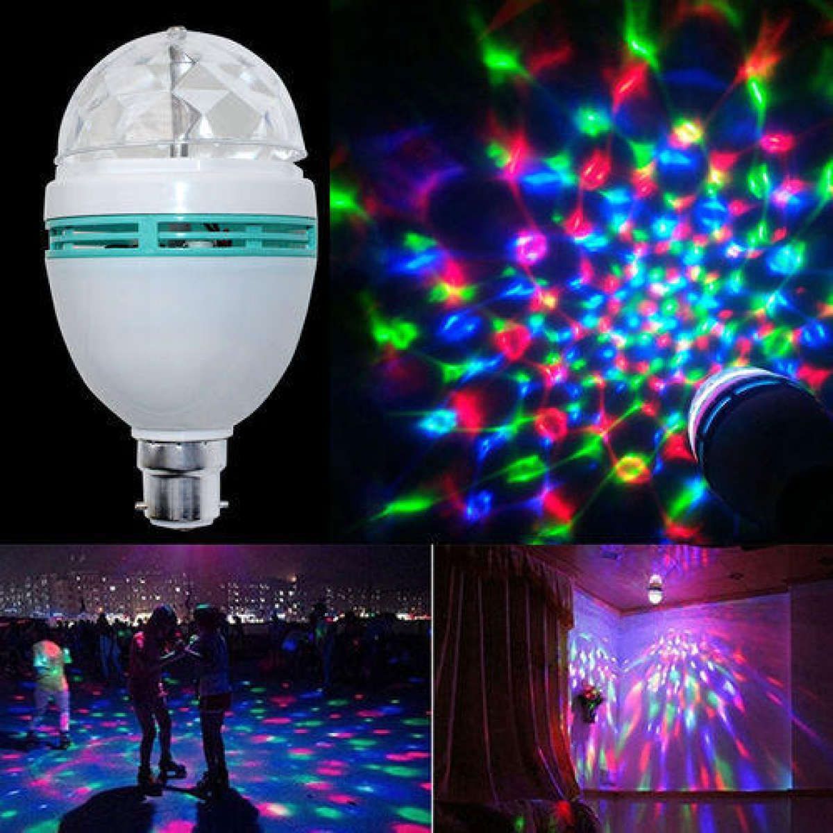 LED DJ Disco Moving Bulb Light Multi-Colour