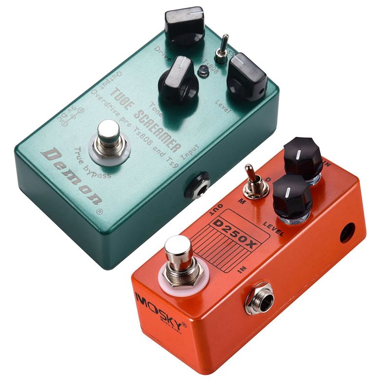 NANLIY- MOSKY 2 Pcs Tube Screamer Overdrive Pro Vintage Electric Guitar Effect Pedal Green & Orange