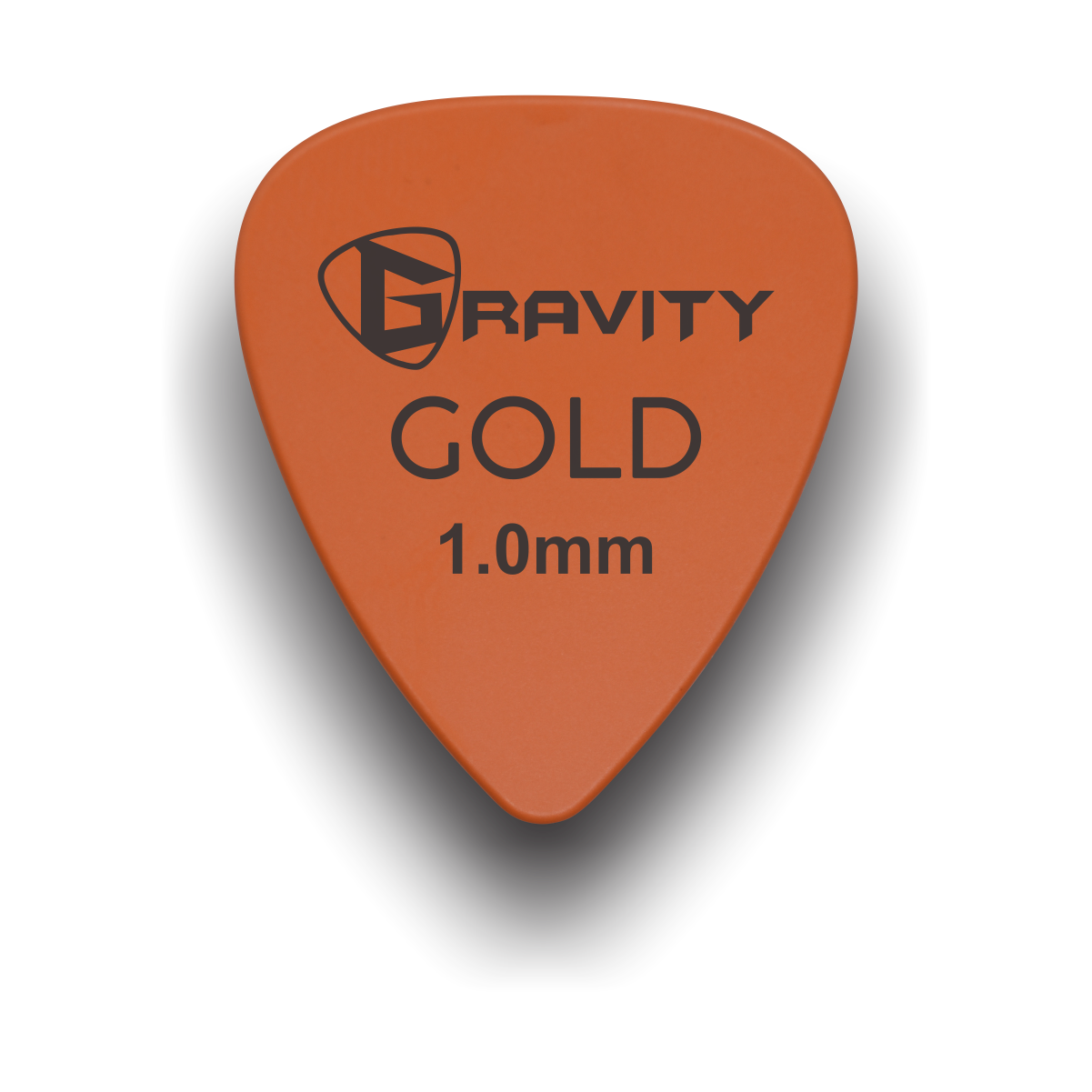 Gravity Picks Colored Gold Traditional Teardrop Guitar Pick - 2.0mm Orange