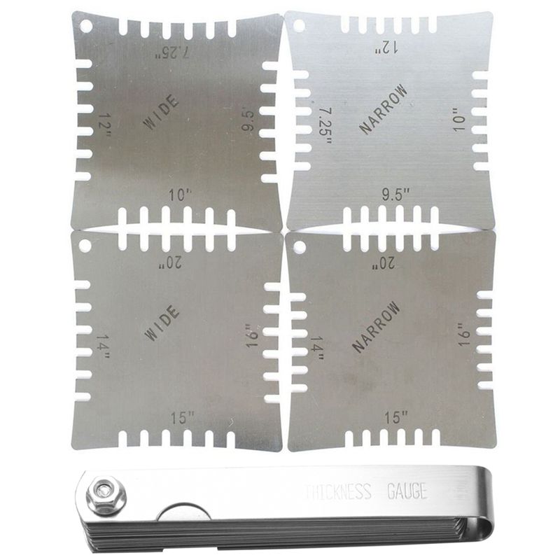 4Pcs Guitar Notched Radius Gauges for Measuring Fingerboard Radius with Guitar 32 Blade Feeler Gauge Set BLADE Tool