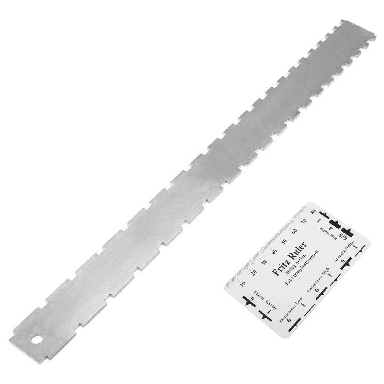 Guitar Neck Notched Straight Edge Luthiers Tool with String Action Ruler Gauge for Gibson 24.75 Inch and Fender 25.5 Inch Electric Guitars
