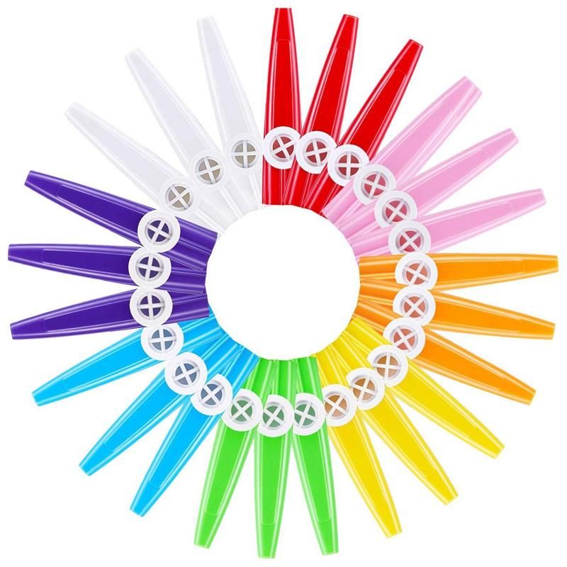 24 Pieces Plastic Kazoos 8 Colorful Kazoo Musical Instrument, Good Companion For Guitar, Ukulele, Violin, Piano Keyboard, Great Gift For Music Lovers (24 Pieces)