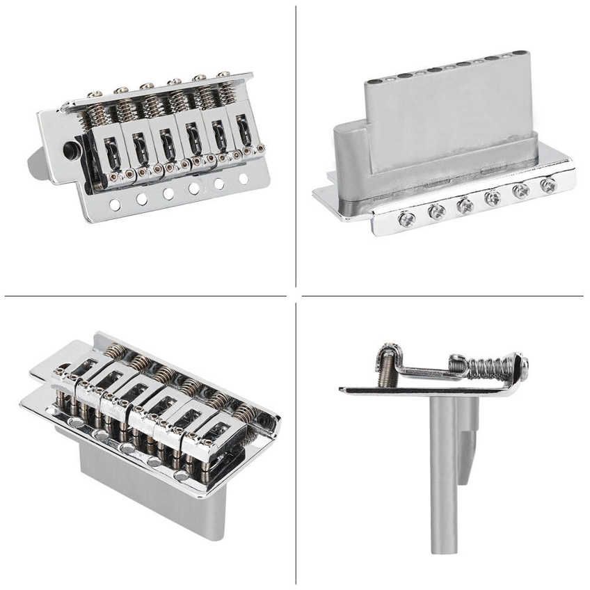 Electric Guitar Tremolo Bridge Set Zinc Alloy 6 Strings Single Locking System with Bar Repair Parts for Stratocaster