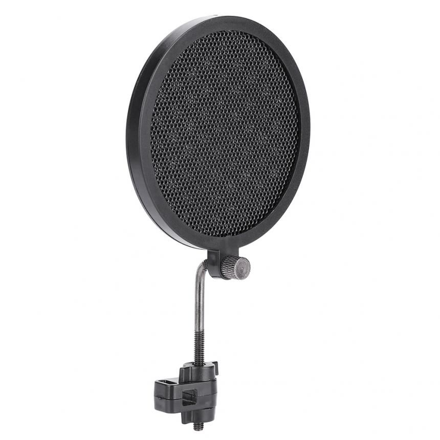 8cm Mini Double Layer Studio Microphone Wind Shield 360 Degree Adjustable Filter with Mount El tric Inst ent Parts