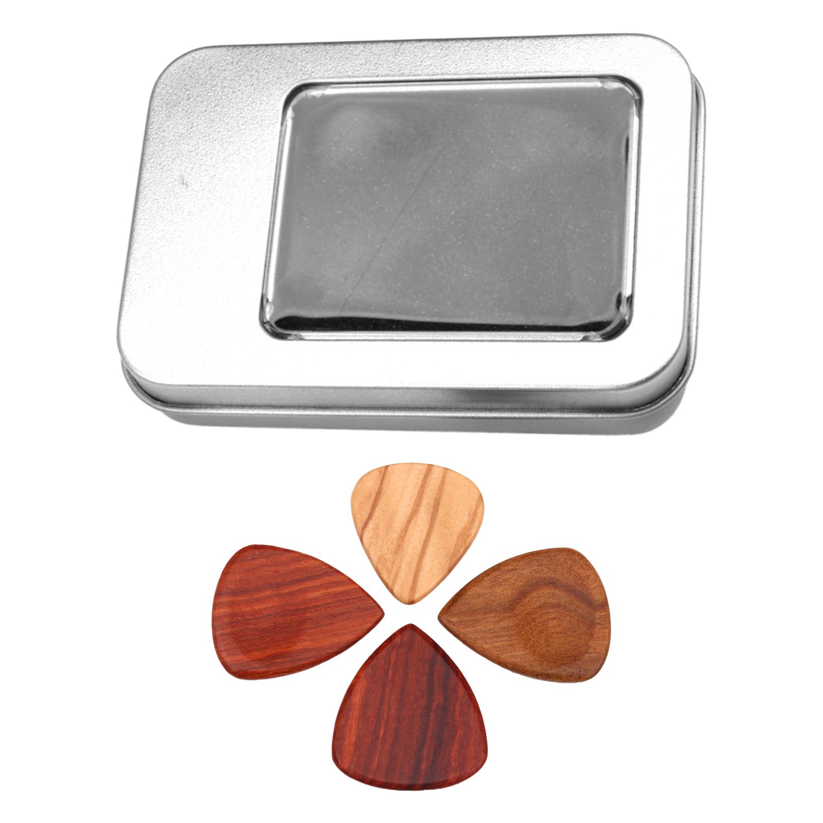 Guitar Pick Set Solid Stylish Wooden Plectrum Guitar Picks with Box