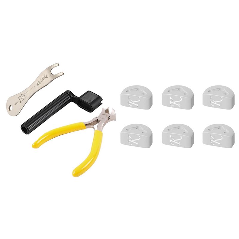 Practical Product 1 Set Guitar Repair Maintenance Tool & 1Pcs Guitar String Triple-cornered Chord Tie for Stringed Instruments Guitar