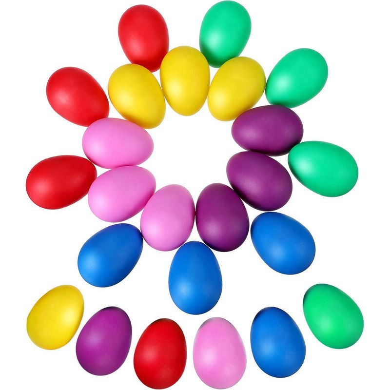 24 Pieces Egg Shaker Set Easter Eggs Maracas Eggs Musical Eggs Plastic Eggs For Easter Party Favours Party Supplies Musical Toys, 6 Colors