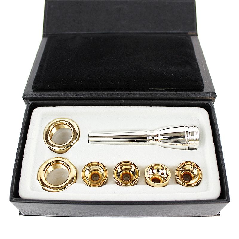 1 Set 2C 3C 2B 3B Mouthpiece for Bb Trumpet Brass Gold Plated a Multi-Purpose T Adapter Professional Gold Lacquer Nozzle