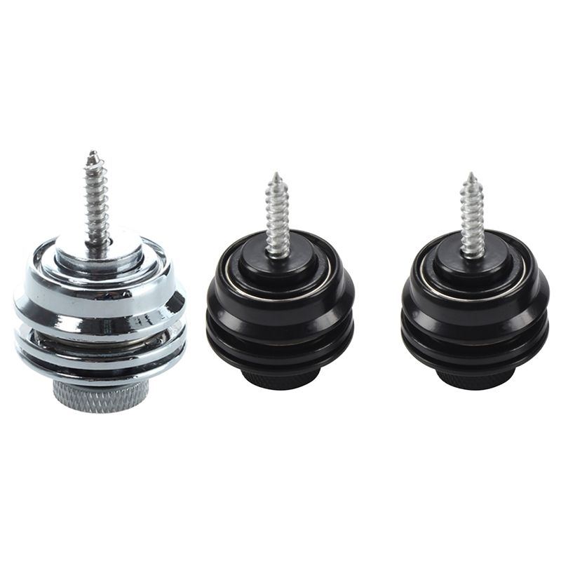 1x Flat Head Chrome Strap Lock for Electric Guitar & 2Pcs Non-Slip Guitar Strap Lock Guitar Belts Buckle Button Thread