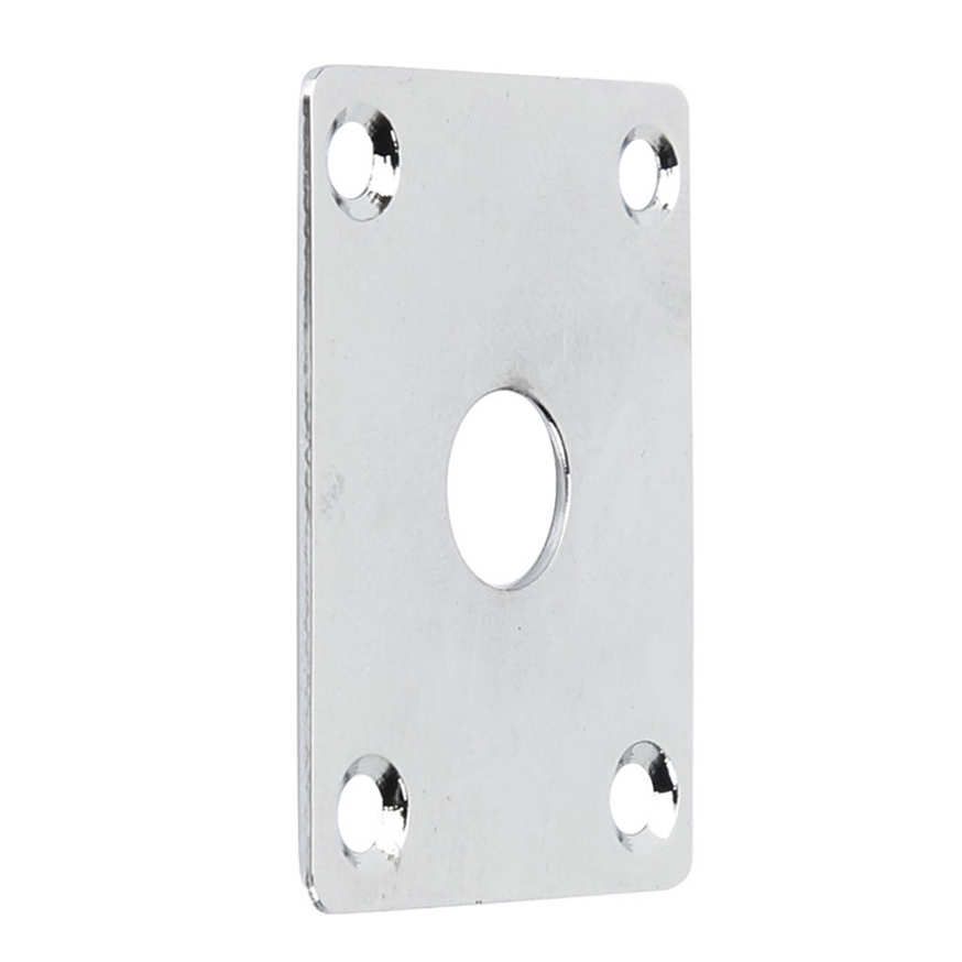 Silver Rectangle Style 6.35mm Output Input Jack Socket Plate for Electric Guitar