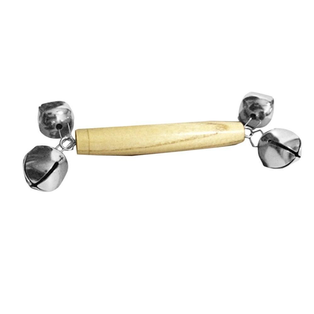 Orff World Handheld Double Headed Bell Wooden Handbell Toys Instruments