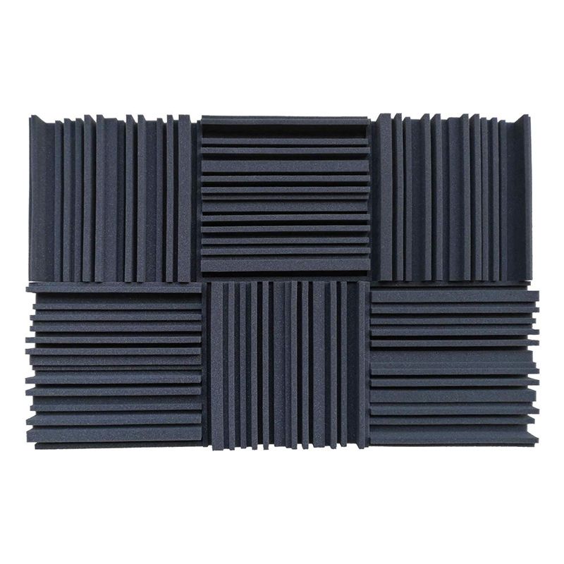 6 Pcs Acoustic Studio Absorption Foam Panel Broadband Sound Absorber Periodic Groove Structure