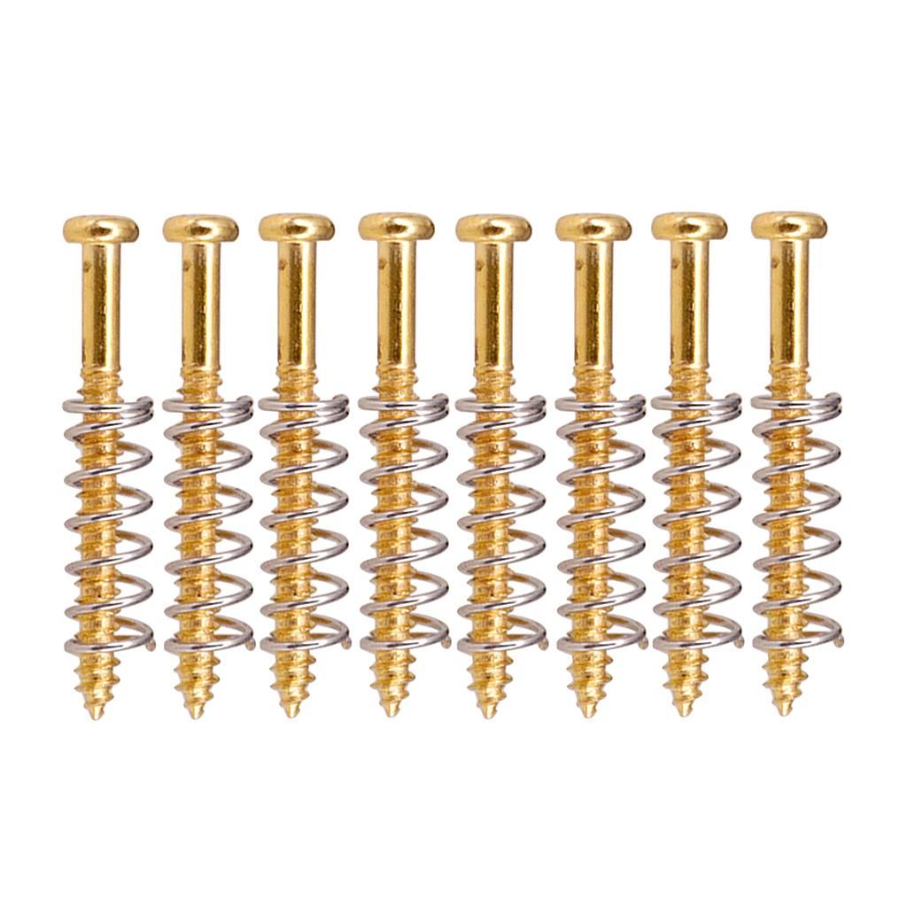 5xElectric Bass Guitar Humbucker Pickups Adjust Height Screws Springs Gold