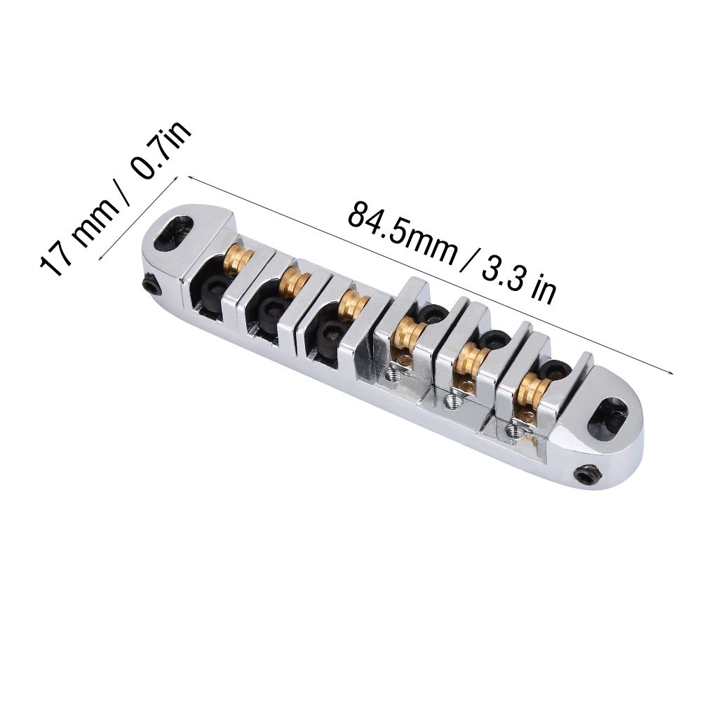Roller Bridge 1 Set Alloy Saddle Replacement Part for LP Style 6-String Electric Guitar