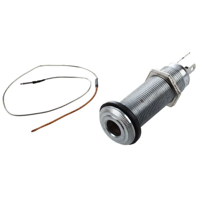 BRADOO- 1 Pcs Bendable Piezo Cable Under Saddle Pickup for Acoustic Guitar & 1 Pcs 1/4 Inch Chrome Cylinder Flush Mount Jack