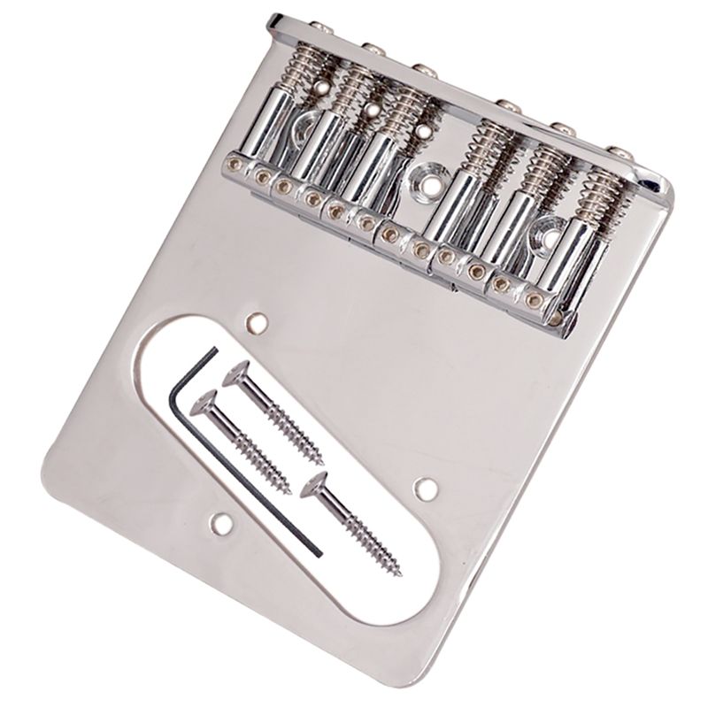 6 Saddle Bridge with Screws for Telecaster Electric Guitar Replacement Guitar Accessories Parts Silver