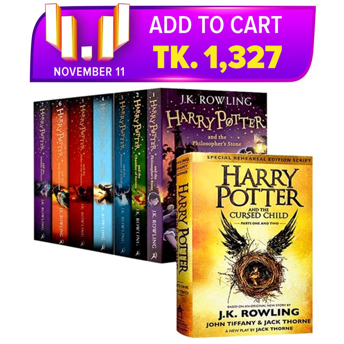 Harry Potter Book Set: The Complete Collection (Set of 8 Volumes) Bangladeshi Print - Yellow Paper