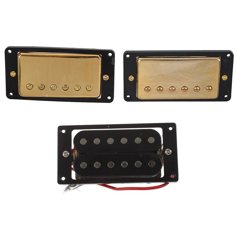 2Pcs Black Humbucker Double Coil Electric Guitar Pickups + Frame Screw & 1 Set Humbucker Pickup aurum for Gibson Les Paul
