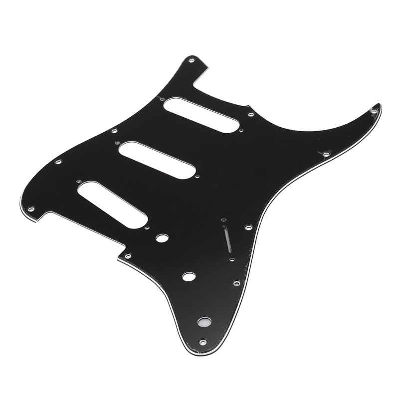 Set Of 3 Ply Black 11 Hole Guitar Pickguard Strat Backplate Pickup Covers Knobs Tips Guitar Parts & Accessories-No Holes