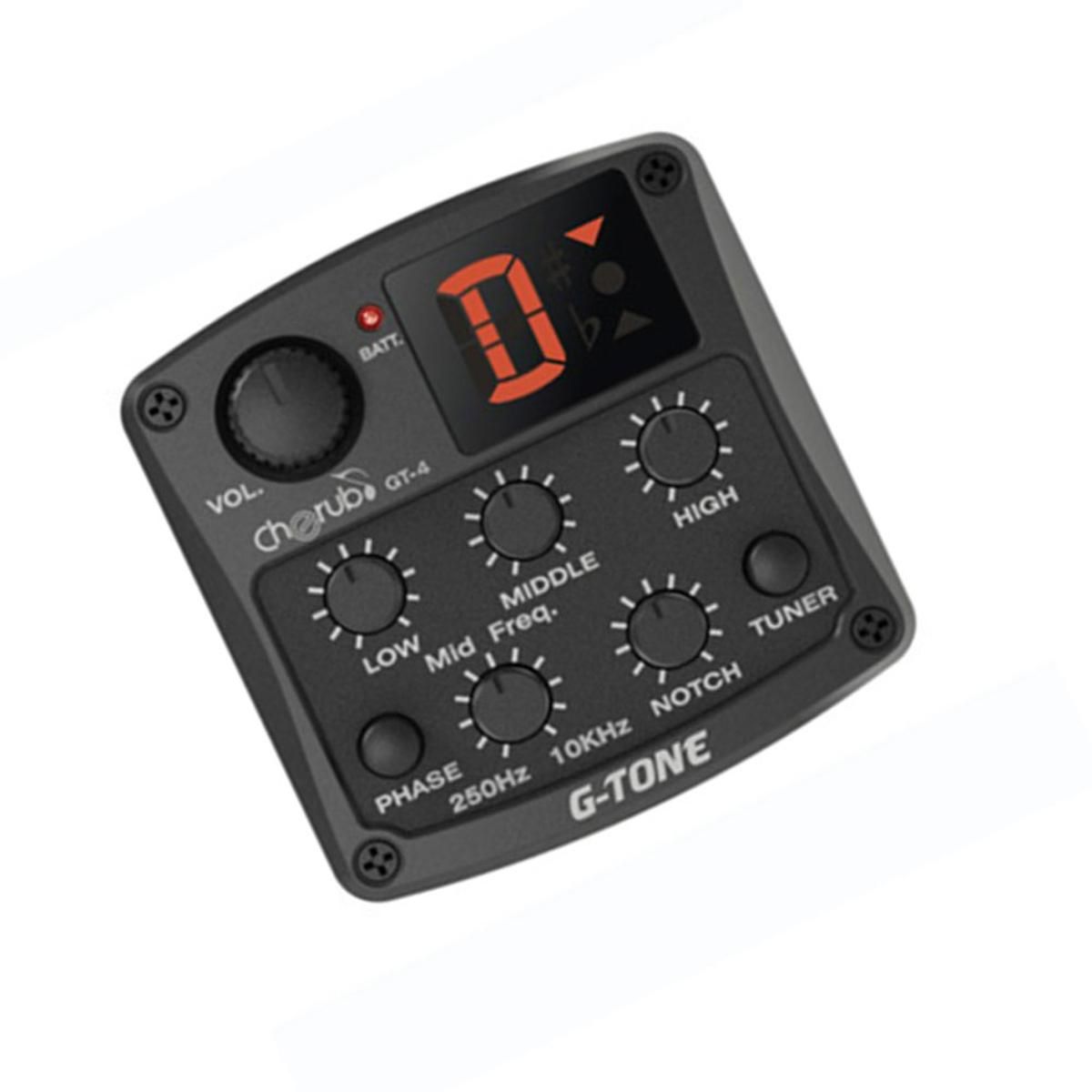 3-Band EQ Equalizer with Chromatic Tuner Mid Frequency Control Piezo Ceramic Pickup