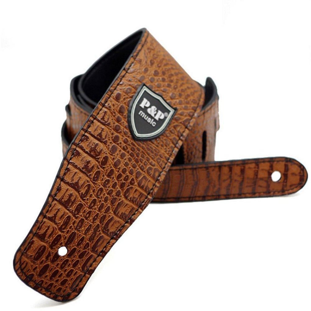 Crocodile Leather Guitar Strap Adjustable Electric Shoulder