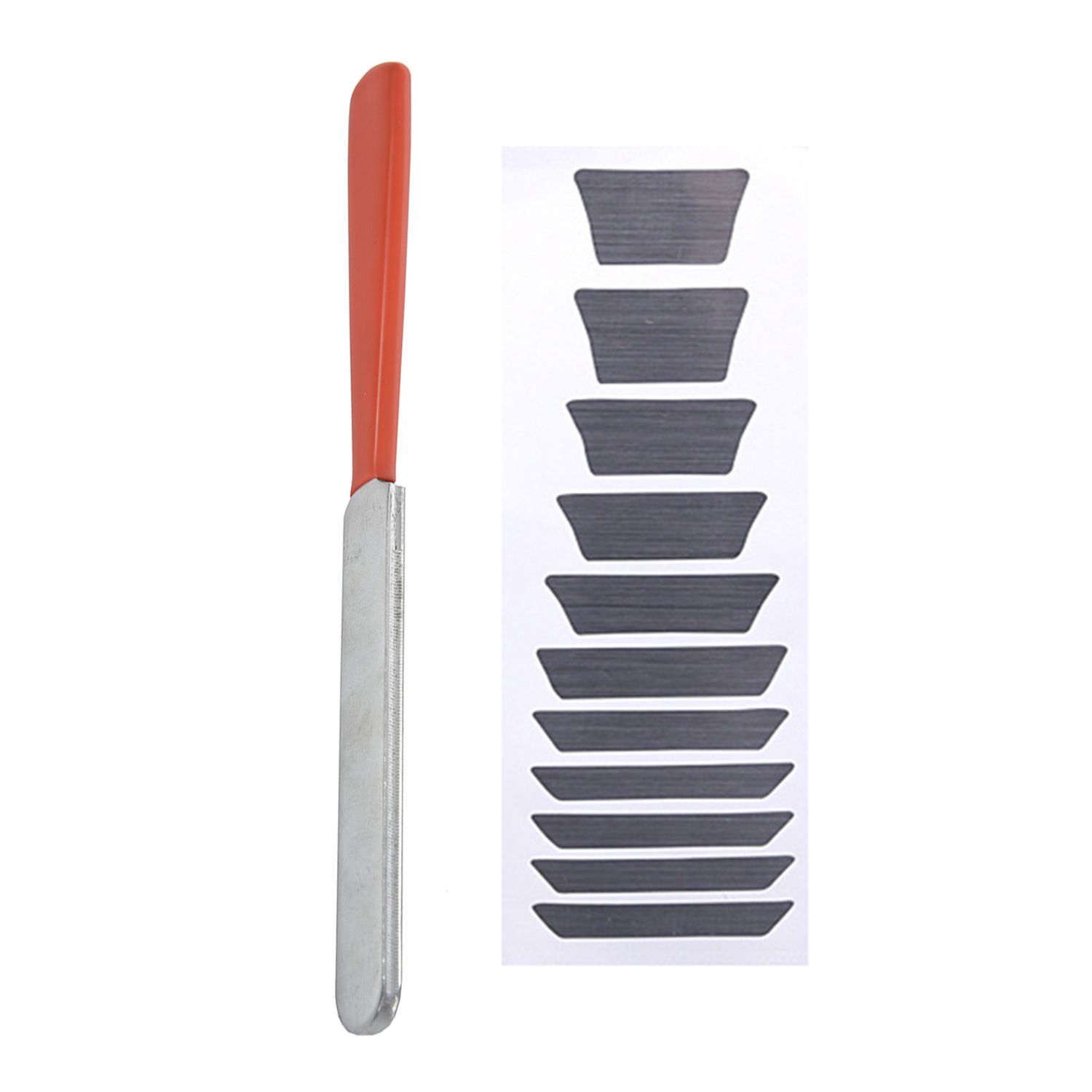 Individual 1 Pcs Guitar Fret Crowning Luthier File Narrow Dual Cutting Edge Tool & 1 Pcs Fretboard Markers Inlay Sticker Decals