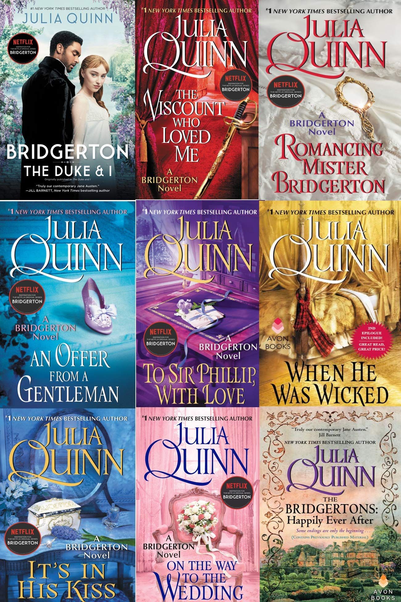 Julia Quinn Bridgerton Family Series 1- 9 Books Collection Set by Julia Quinn (Hardcover)