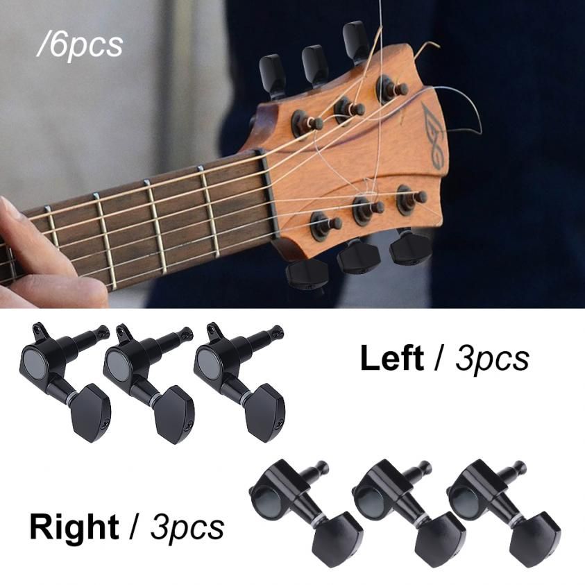 3 Pairs Guitar Pegs 3L 3R Bl k Closed Zinc Alloy M hine ads for Folk/Electric