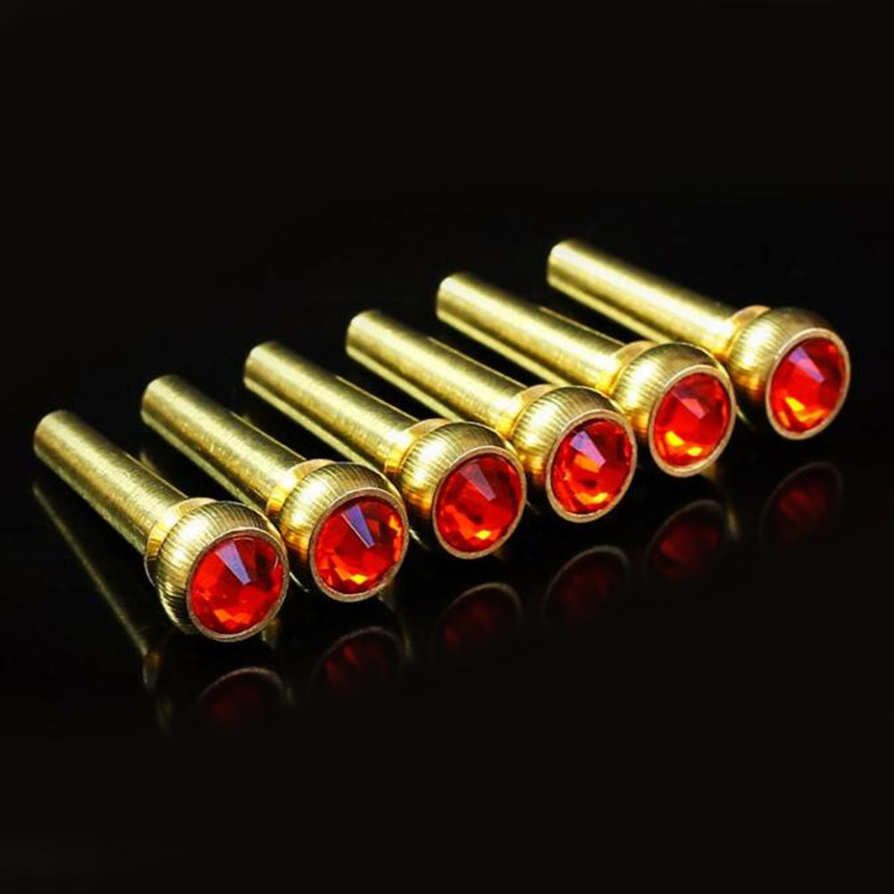 Guitar Bridge Pins with Colorful Crystal Glass Dot Head for Acoustic Replacement Part