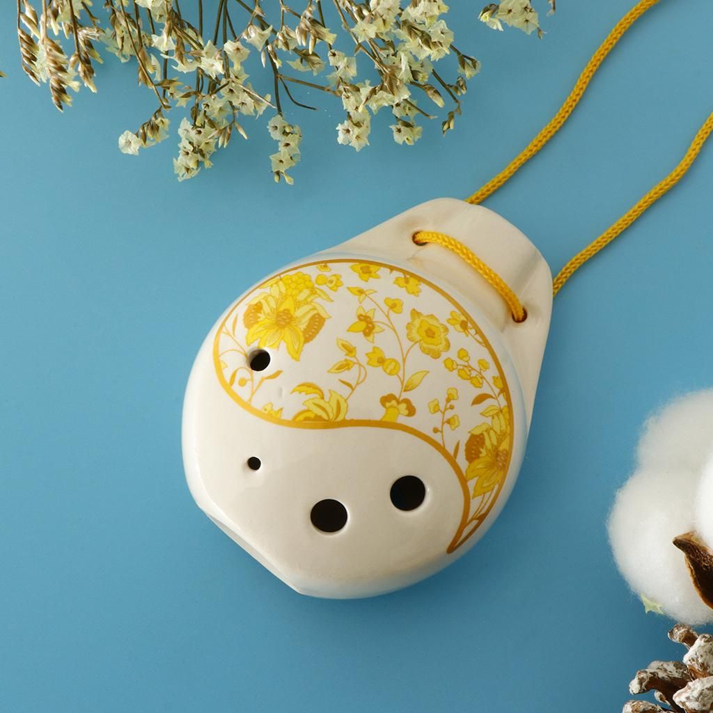 6 Holes Ceramic Ocarina C Key Musical Wind Instrument for Music Lovers Gift