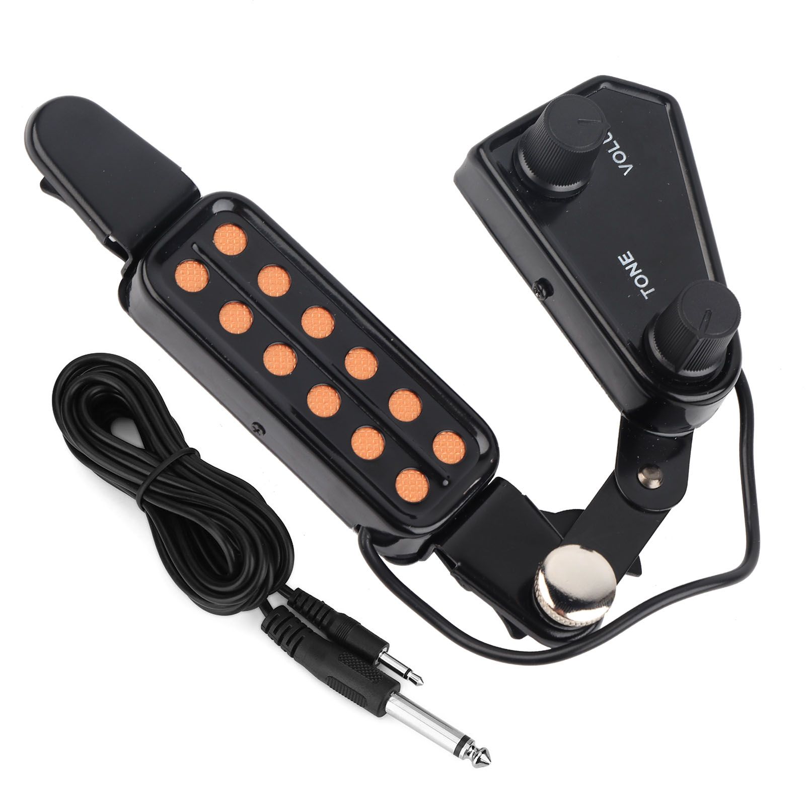 12 Sound Hole Magnetic Pickup Transducer With Volume Control And Tuning For