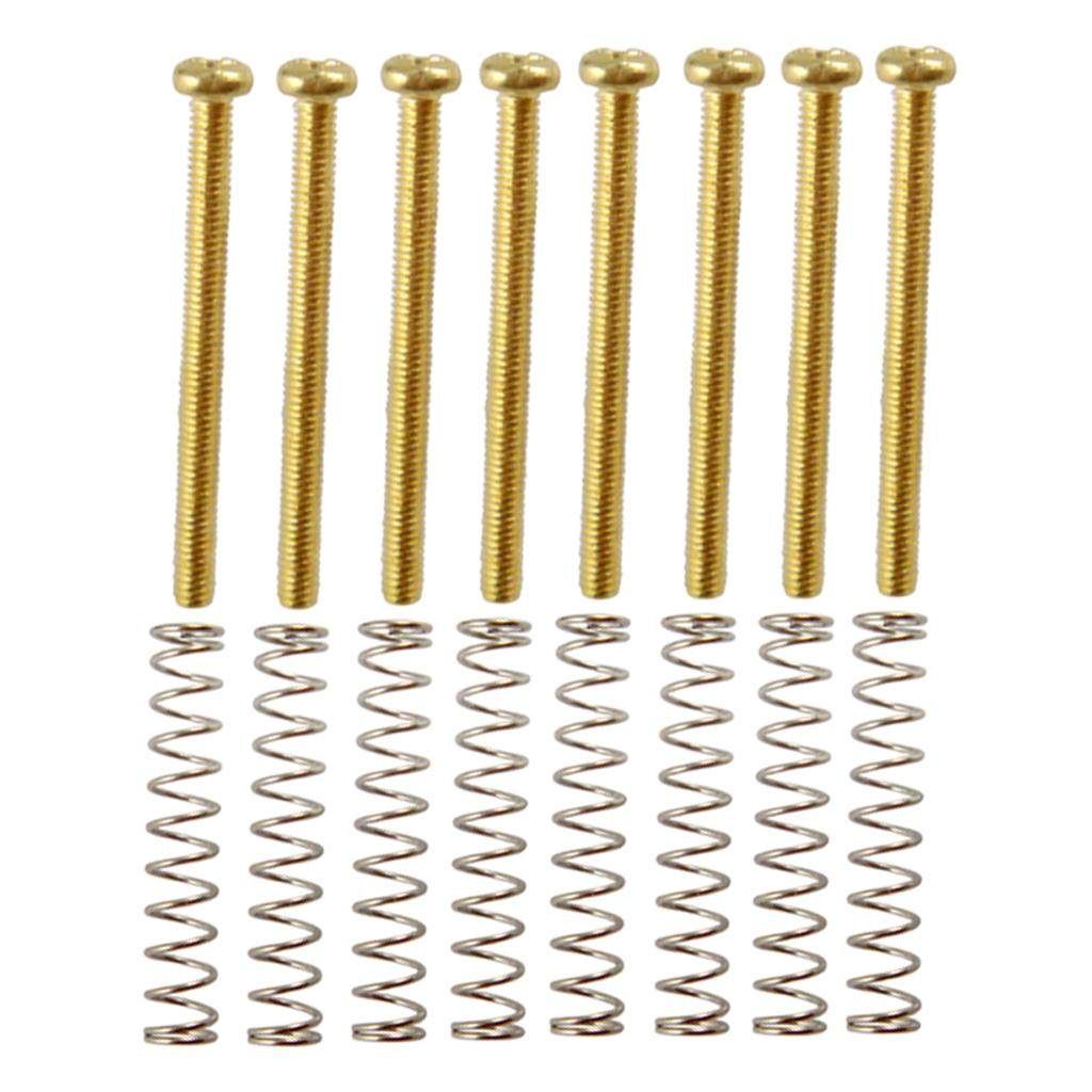Pack of 8 Humbucker Pickup Frame Screws + Spring for Electric Guitar Parts