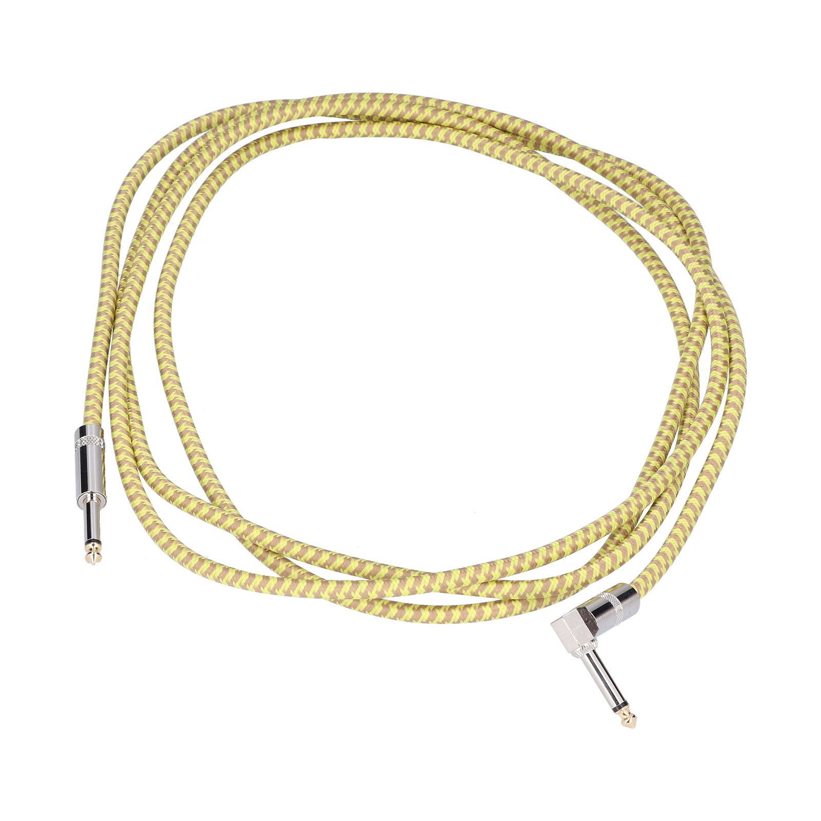 AUX Cable Weaving 6.5mm Noise Reduction Guitar Adapter Straight Elbow for Electric Bass Organs Drums Speaker