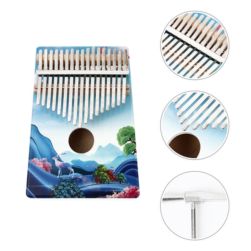 1 Set 6Pcs 17 Keys Vintage Thumb Piano Musical Instrument Finger Instrument