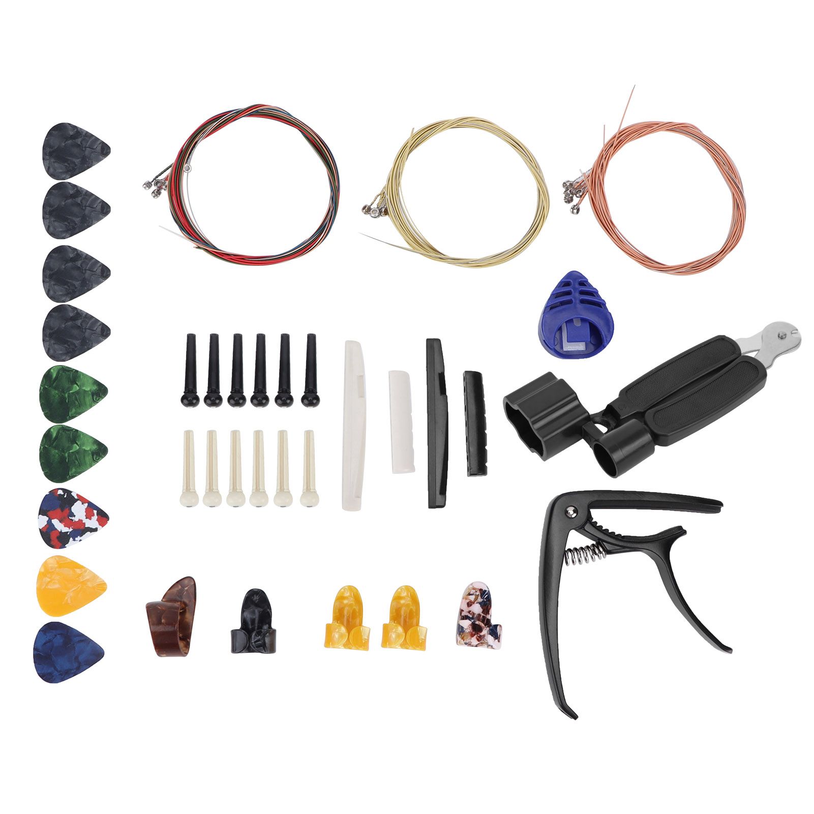 Guitar String Replacement Kit Portable Changing Tool Pick Holder Bridges Pin