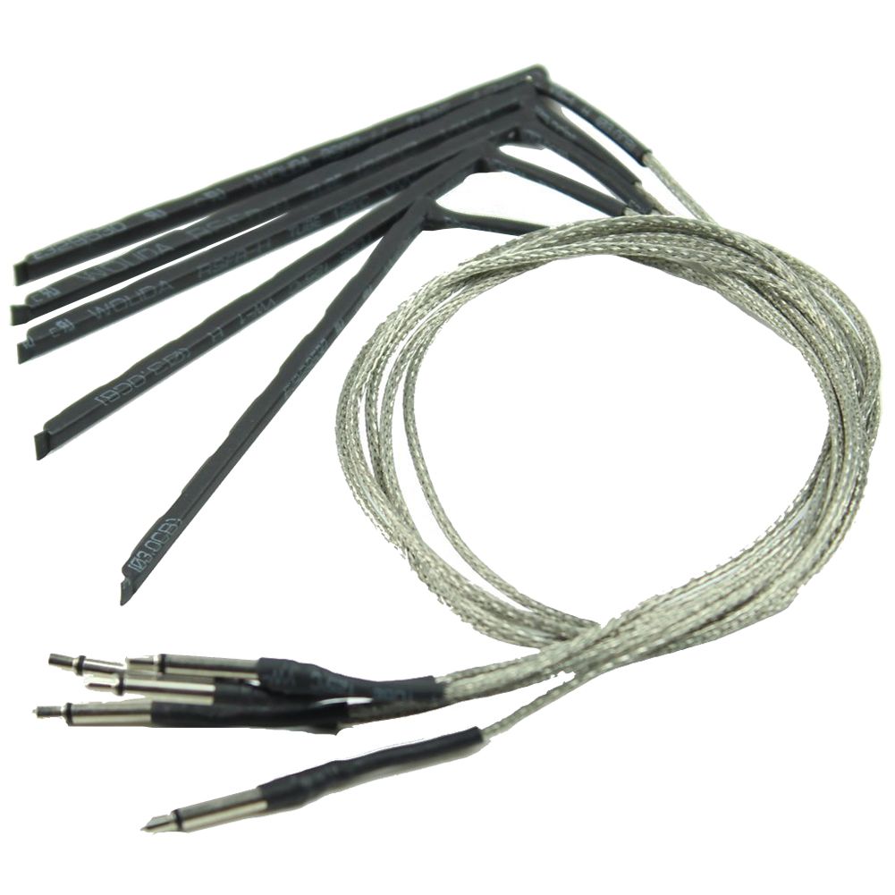 5 pcs Bendable Acoustic Guitar Transducer Sensitivity Piezo Bridge Pickup Cable - Black & Silver