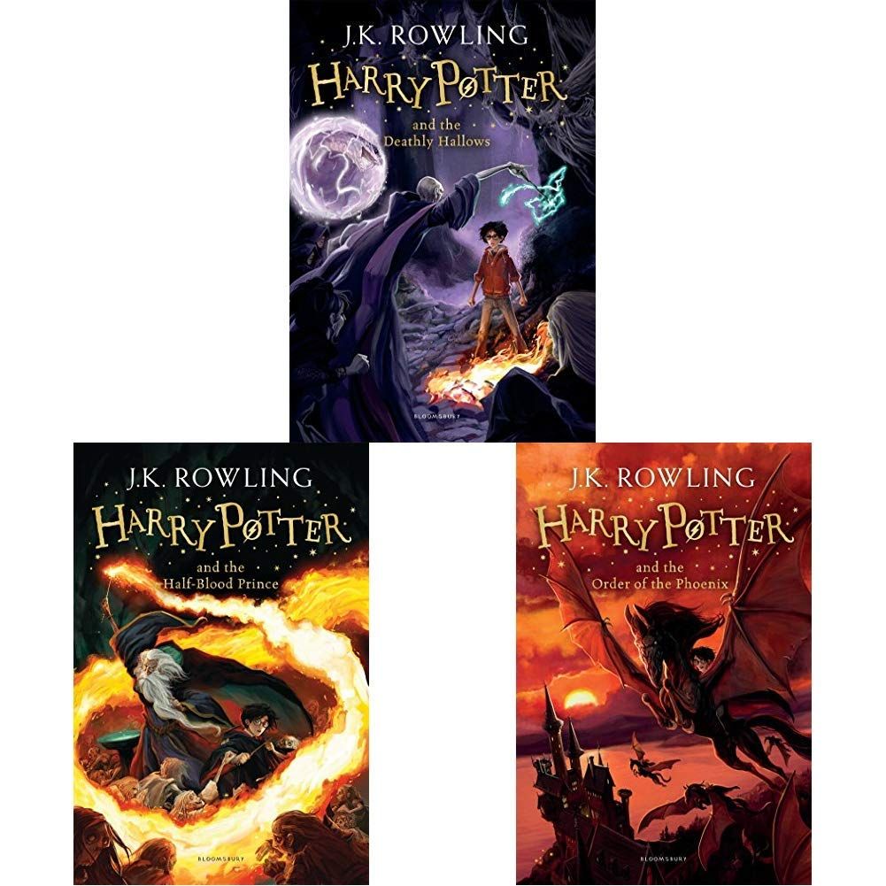 Harry Potter 3 Books Set - Harry Potter And The Deathly Hallows : 7 , Harry Potter And The Half Blood Prince : 6 , Harry Potter And The Order Of The Phoenix : 5 - Paperback