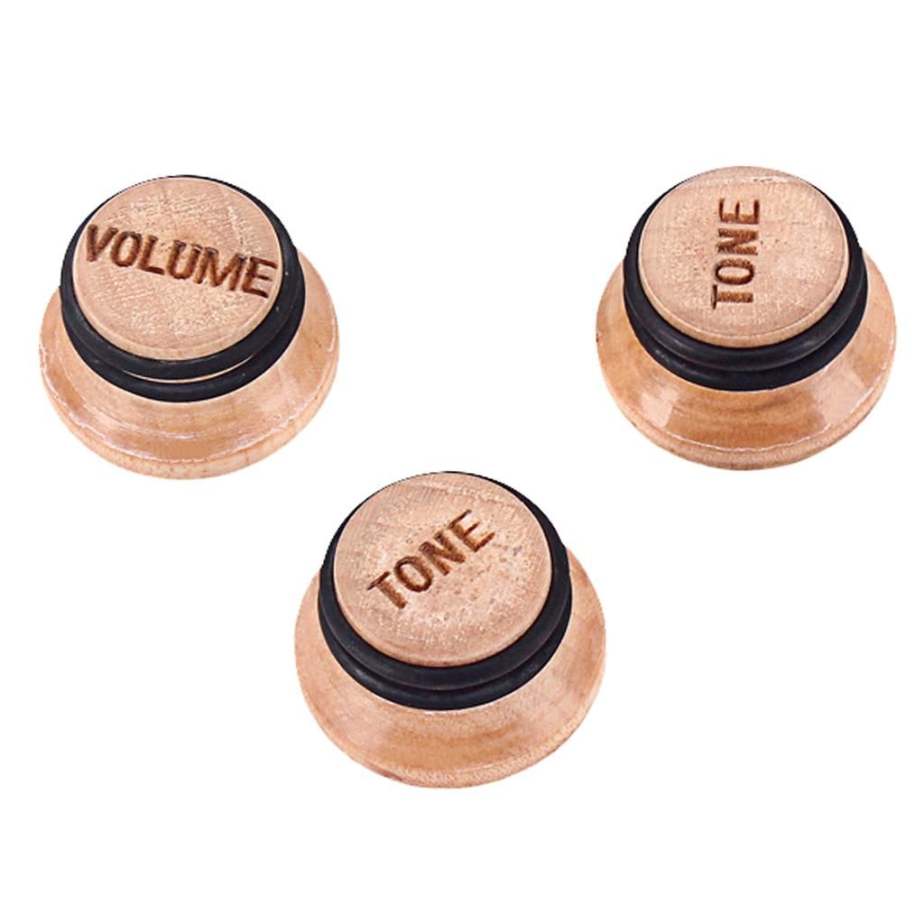 3pcs Wooden Speed Control Knob Switch for Electric Guitar Replacement Parts