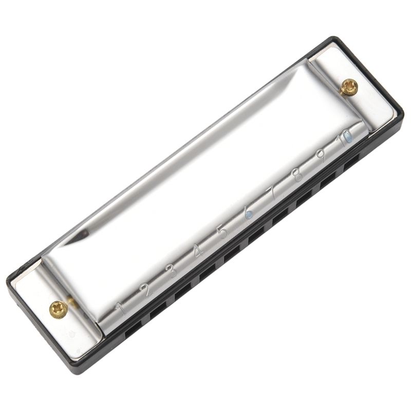 BRADOO-10 Holes Blues Harmonica Musical Instrument Stainless Steel Mouth Organ for Children Gifts