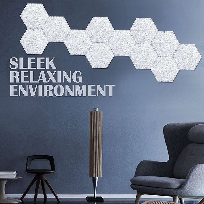 24 Pcs Acoustic Foam Panel Hexagon Acoustic Panels for Acoustic Treatment,Beveled Edge Tiles for Echo Bass Insulation