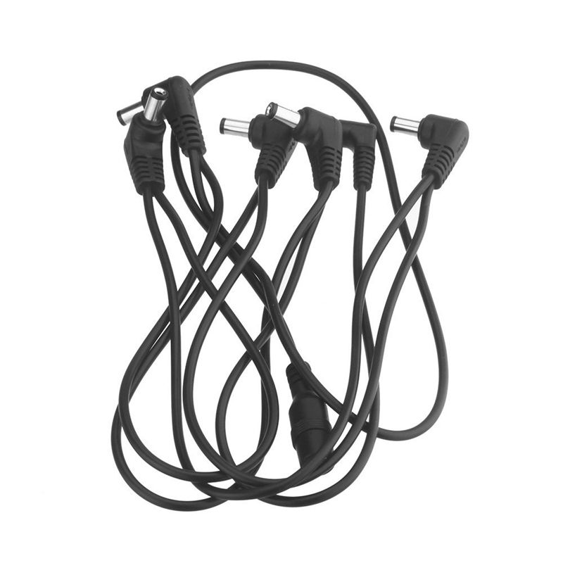 Vitoos 6 Ways Electrode Daisy Chain Harness Cable Copper Wire for Guitar Effects Power Supply Adapter Splitter black