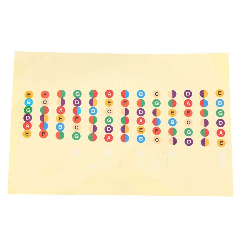 Guitar Scale Sticker Durable Colorful Paper Stickers for 6 Strings Beginner Practice Tool