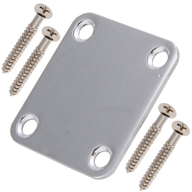 2 Set Electric Guitar Neck with Screws for Strat Tele Guitar,Chrome