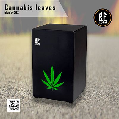 Be loud Cajon Box (Cannabis leaves) black-002
