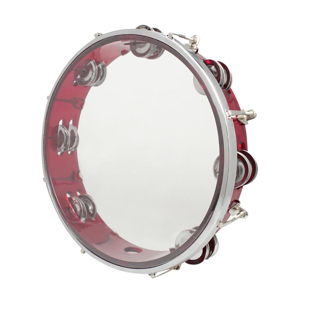 J93 10" Self-tuning Tambourine Handbell Hand Drum Percussion Instrument Toy
