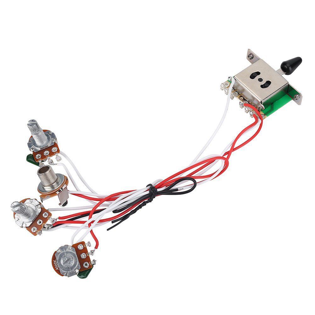 Durable Pots For Strat Guitar PreWired 1 Volume 2 Tone Control 5 Way Switch 3-500K Pot