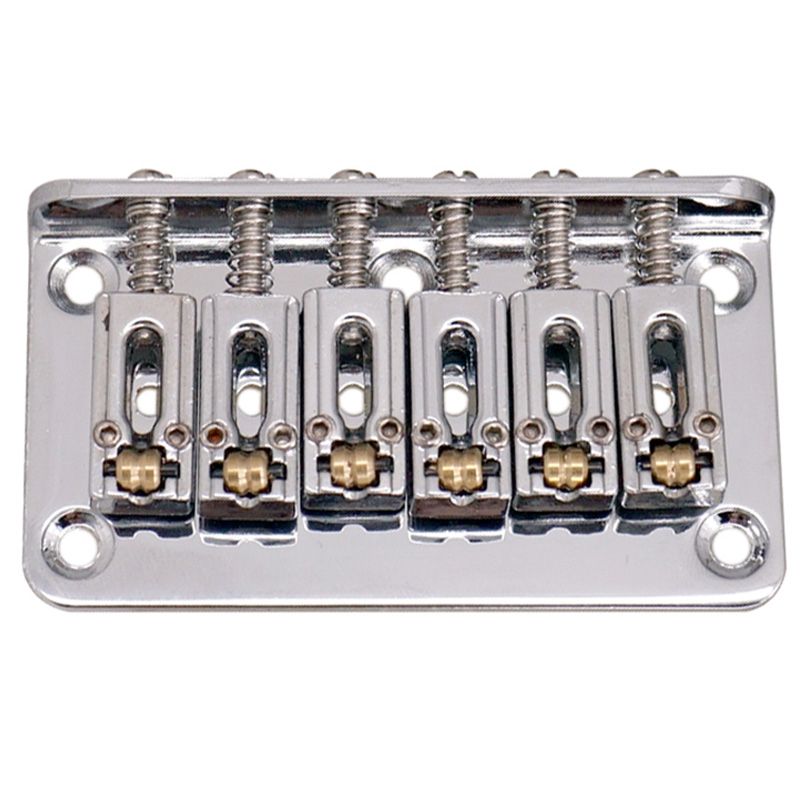 Practical Product Hardtail Guitar Bridge Body Through for 6 String Electric Parts Silver